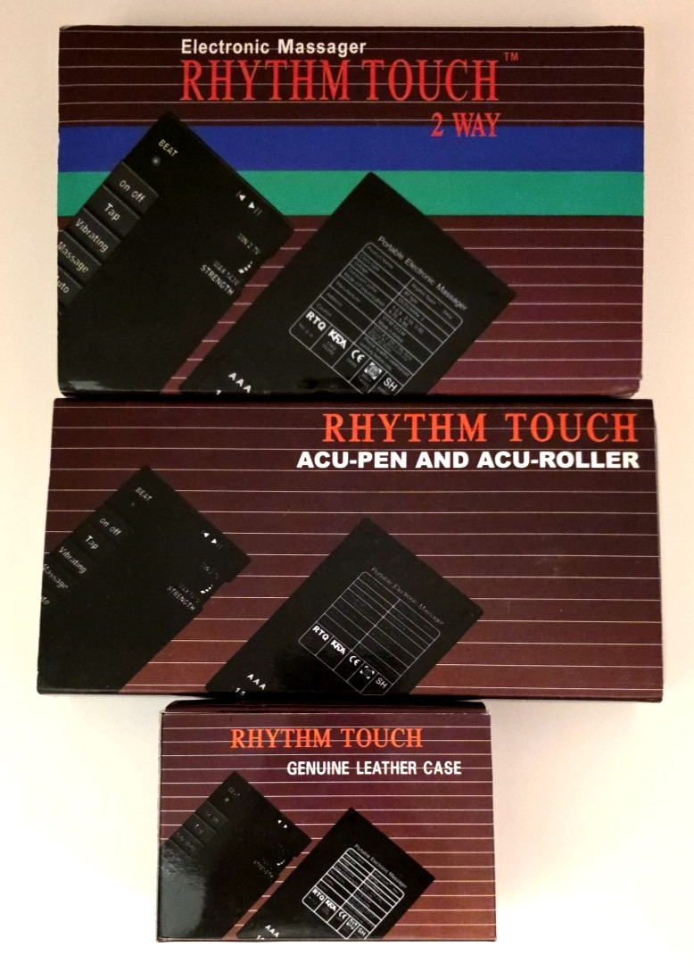 Rhythm Touch Electronic Massager ACCU-Pen ACCU-Roller Leather Case