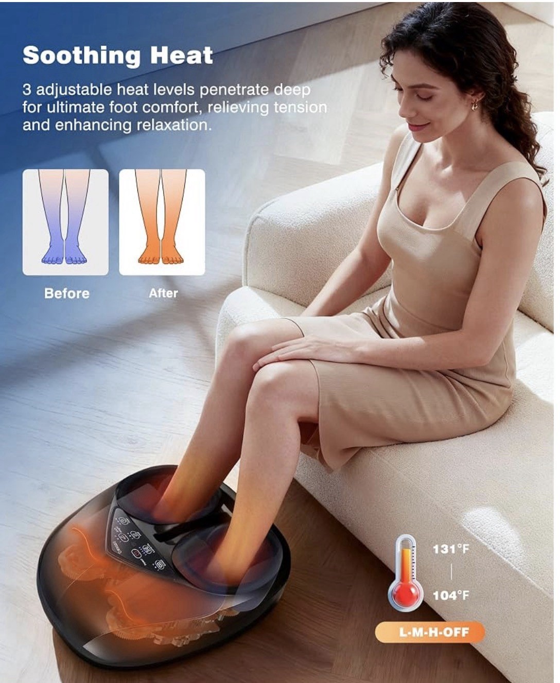 KNQZE Shiatsu Foot Massager With Heat – Black