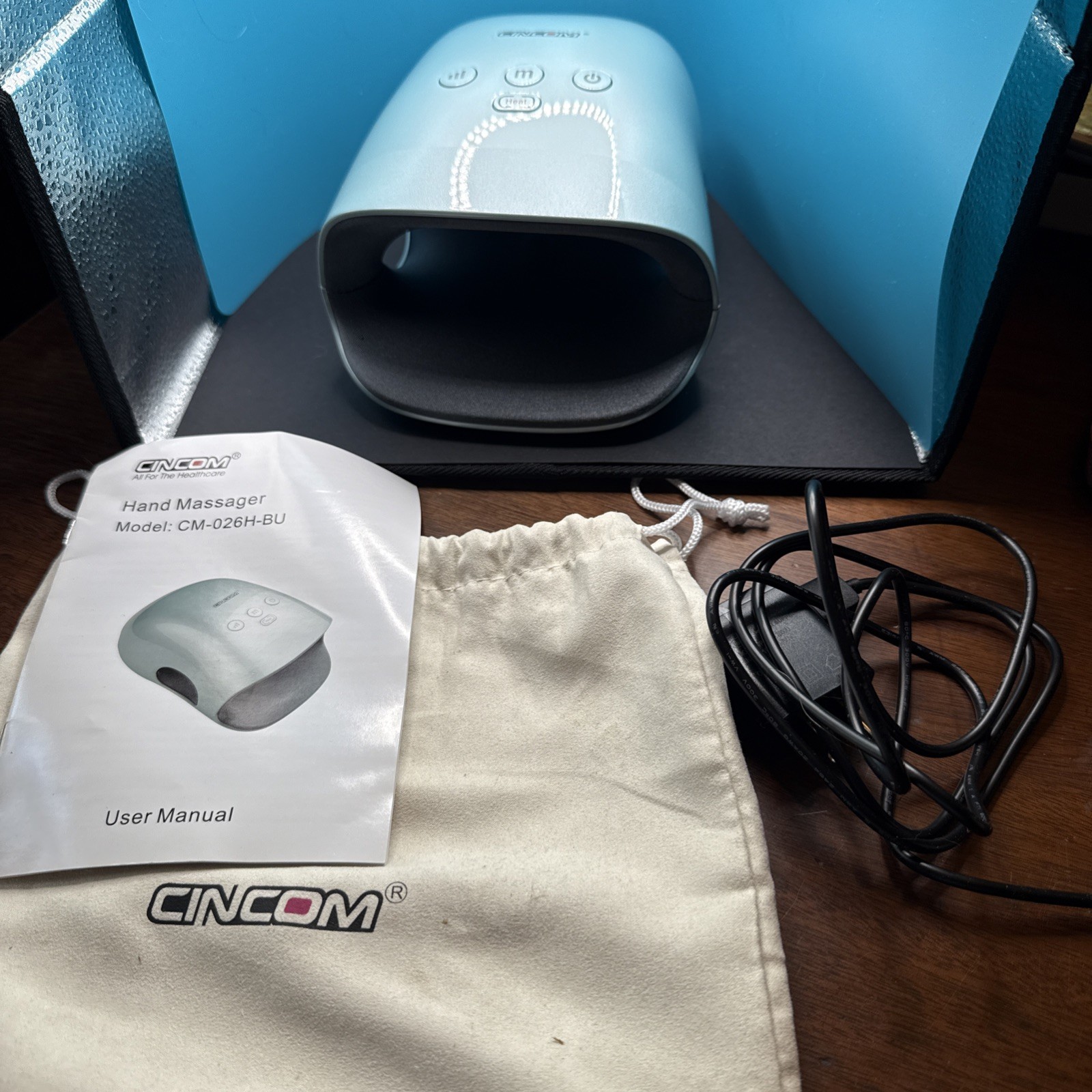 Cincom Hand Massager CM-026H-BU Works, Bag, Cord & Instructions Included