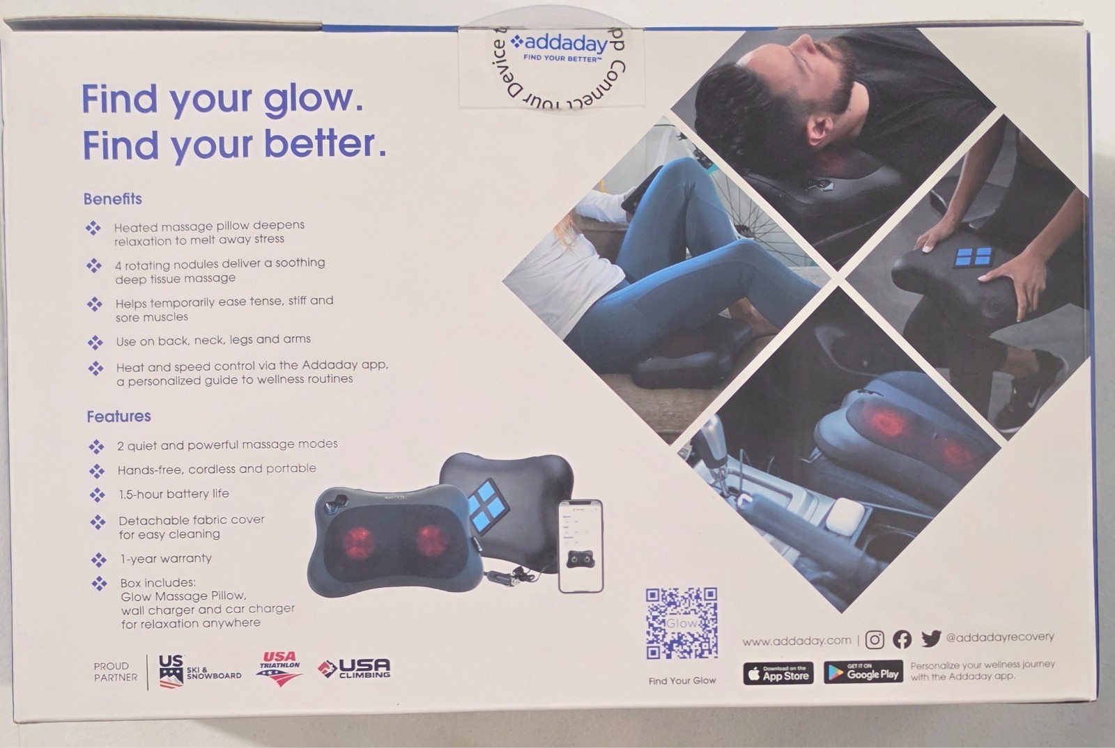 Addaday Bio6 Glow Massage Pillow – Bluetooth