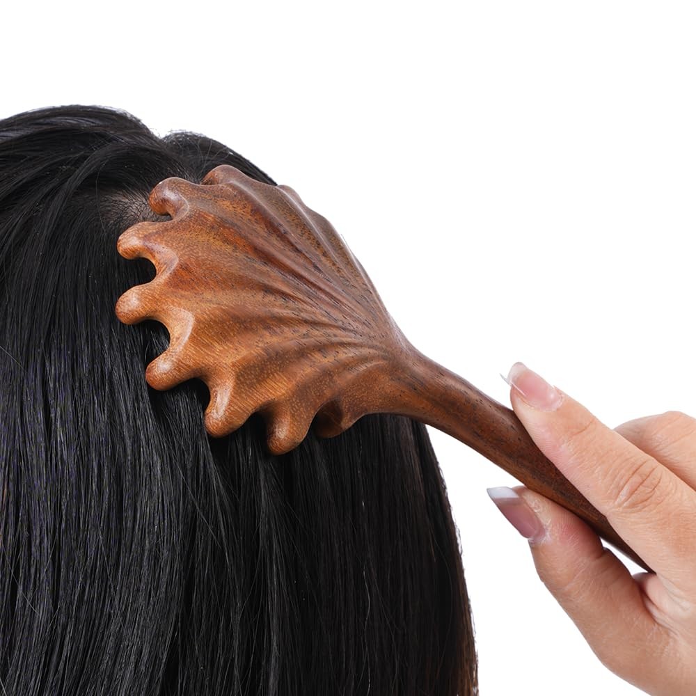 Handcrafted Wooden Scalp Massager – Scrubber for Hair Natural Wood