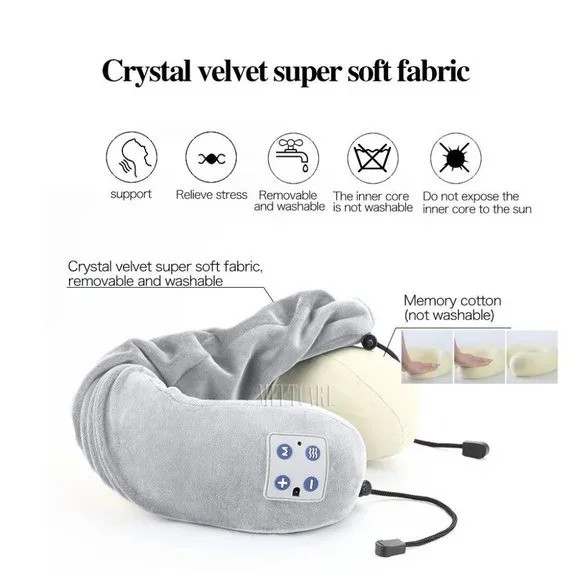 New Neck Massager Heated Massage Tens Travel Pillow Memory Foam Rechargeable NIB