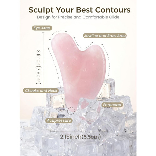 2PCS Gua Sha Facial Tools, Guasha Tool to Reduce Facial Puffiness & Tension