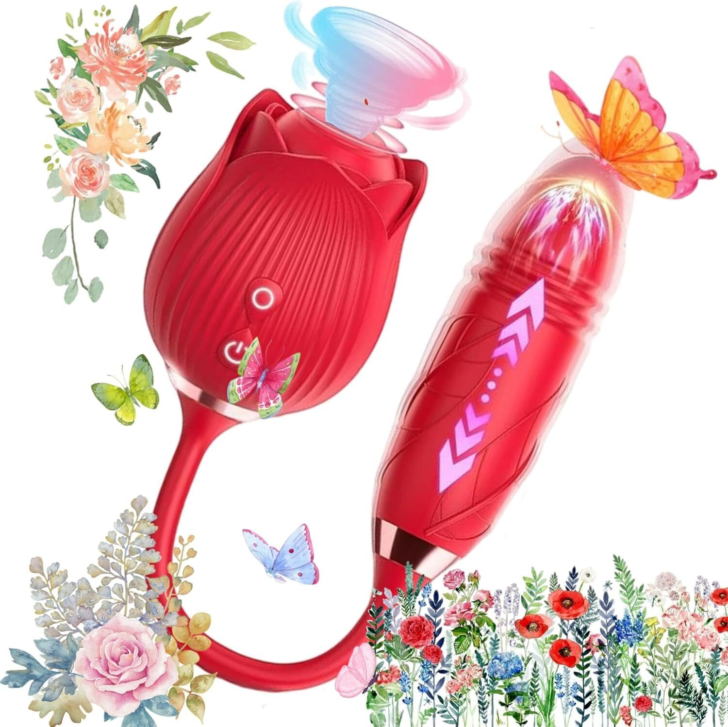Powerful 2025 Rose Vibratoer Stimulator,10 Speed Rose Viboator for Women RED