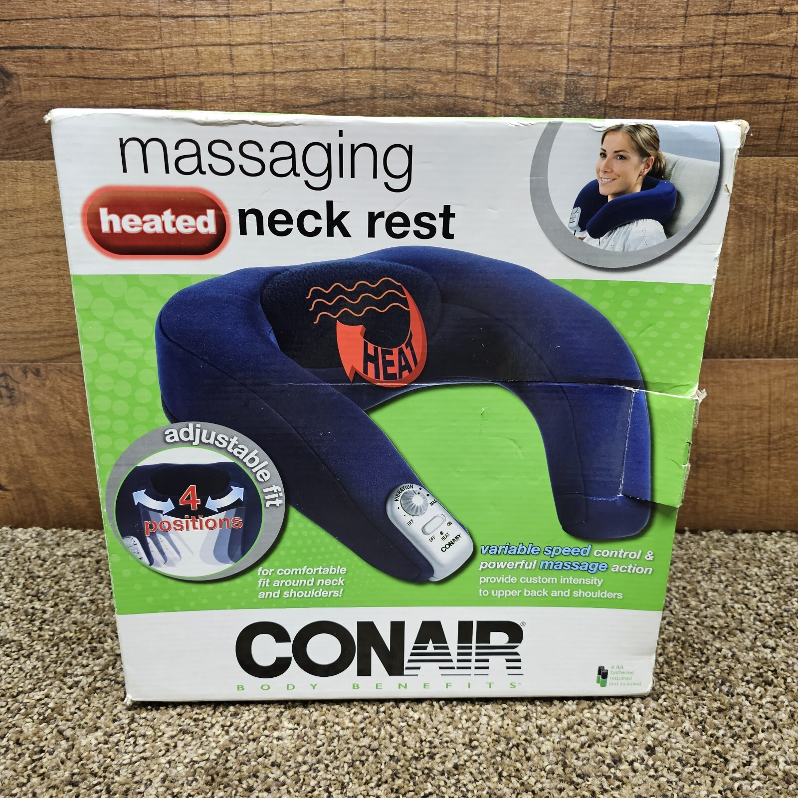 Conair Body Benefits Heated Massaging Neck Rest, Relax Upper Back & Neck Tested