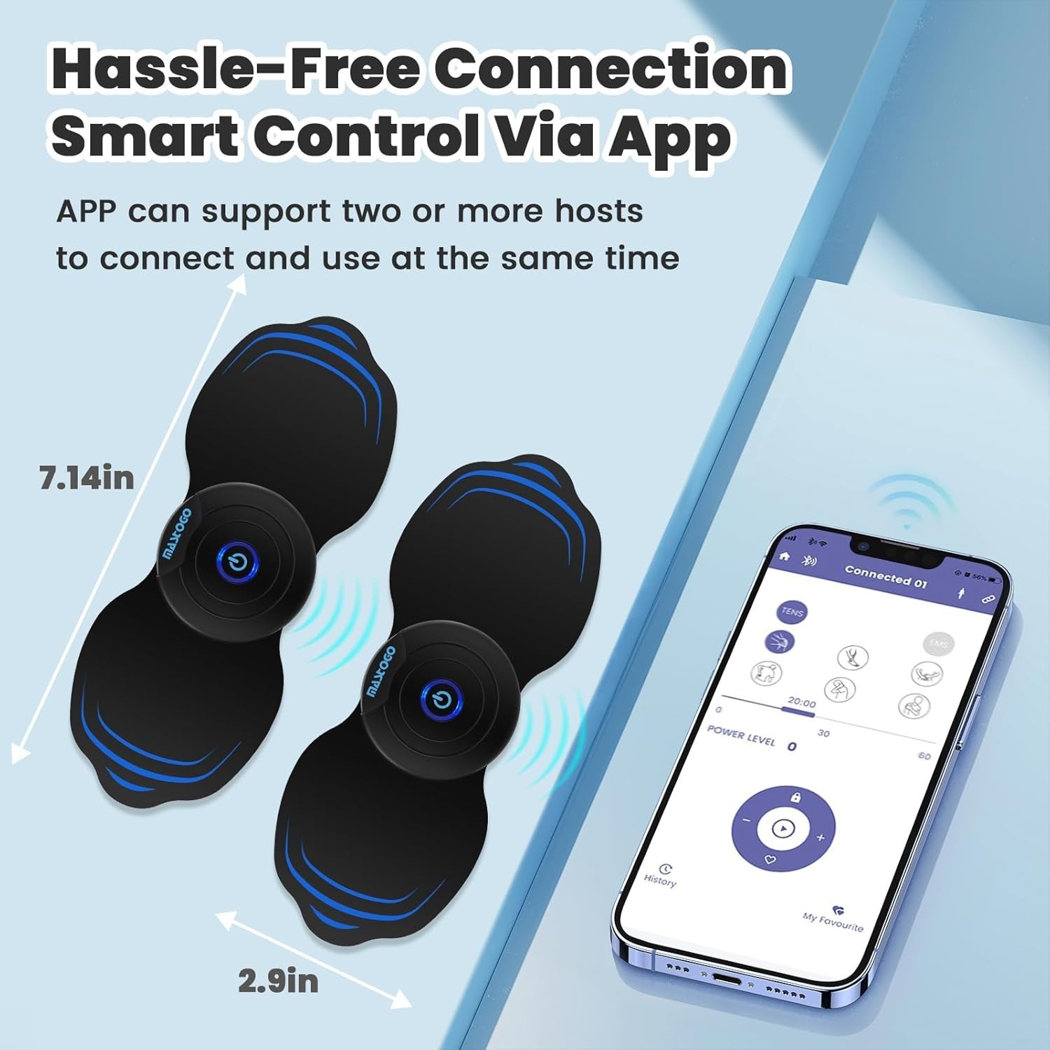 MASTOGO Wireless Tens Unit Muscle Stimulator – Two Sets of Tens Unit Massager…