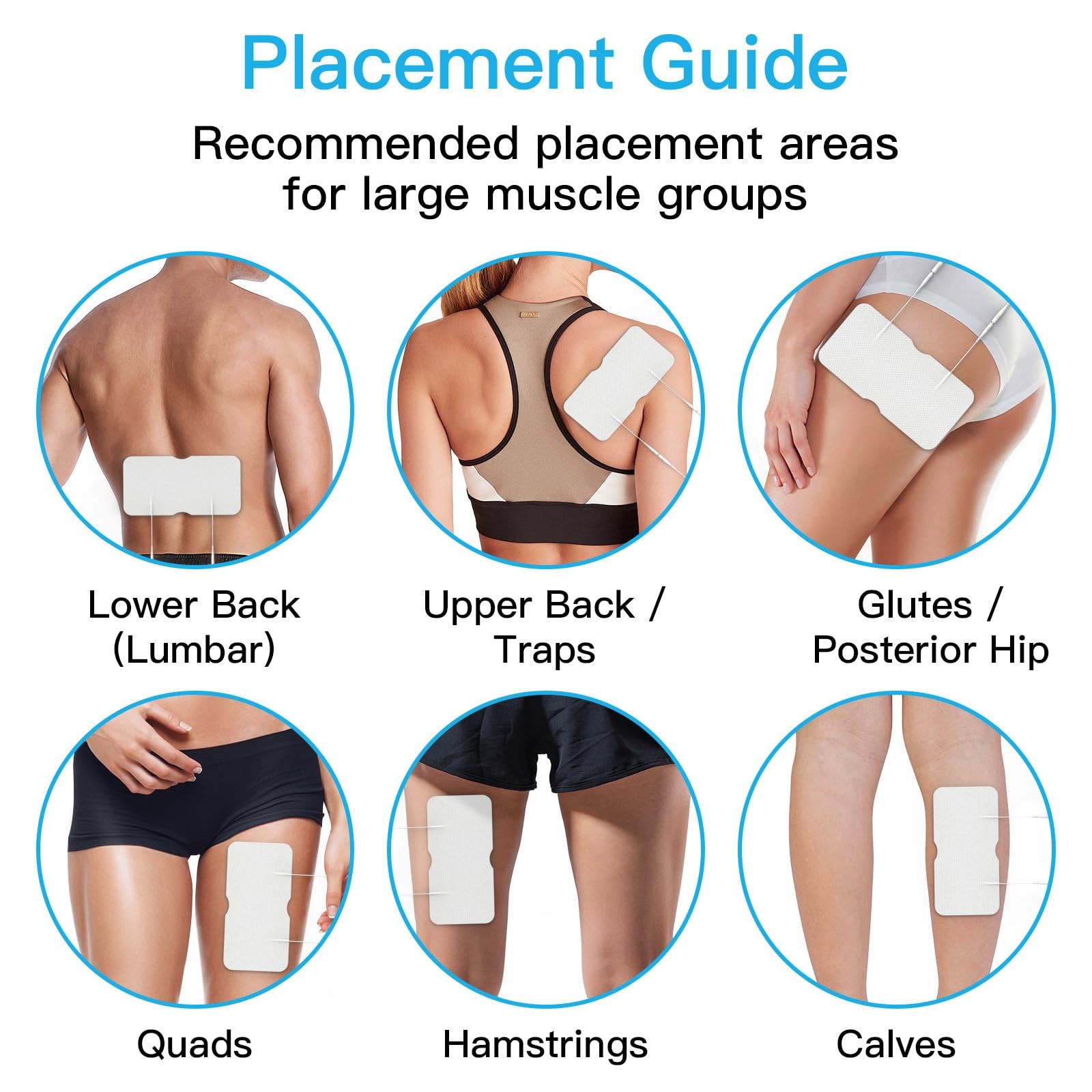 Large TENS Pads for LowerBack Pain Relief, Compatible with TENS 7000 and Othe…