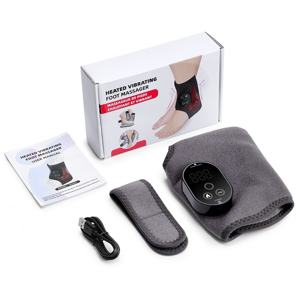 2 Pack Electric Foot Ankle Massager Pain Relief 6 Heat Levels, 3 Vibration Modes