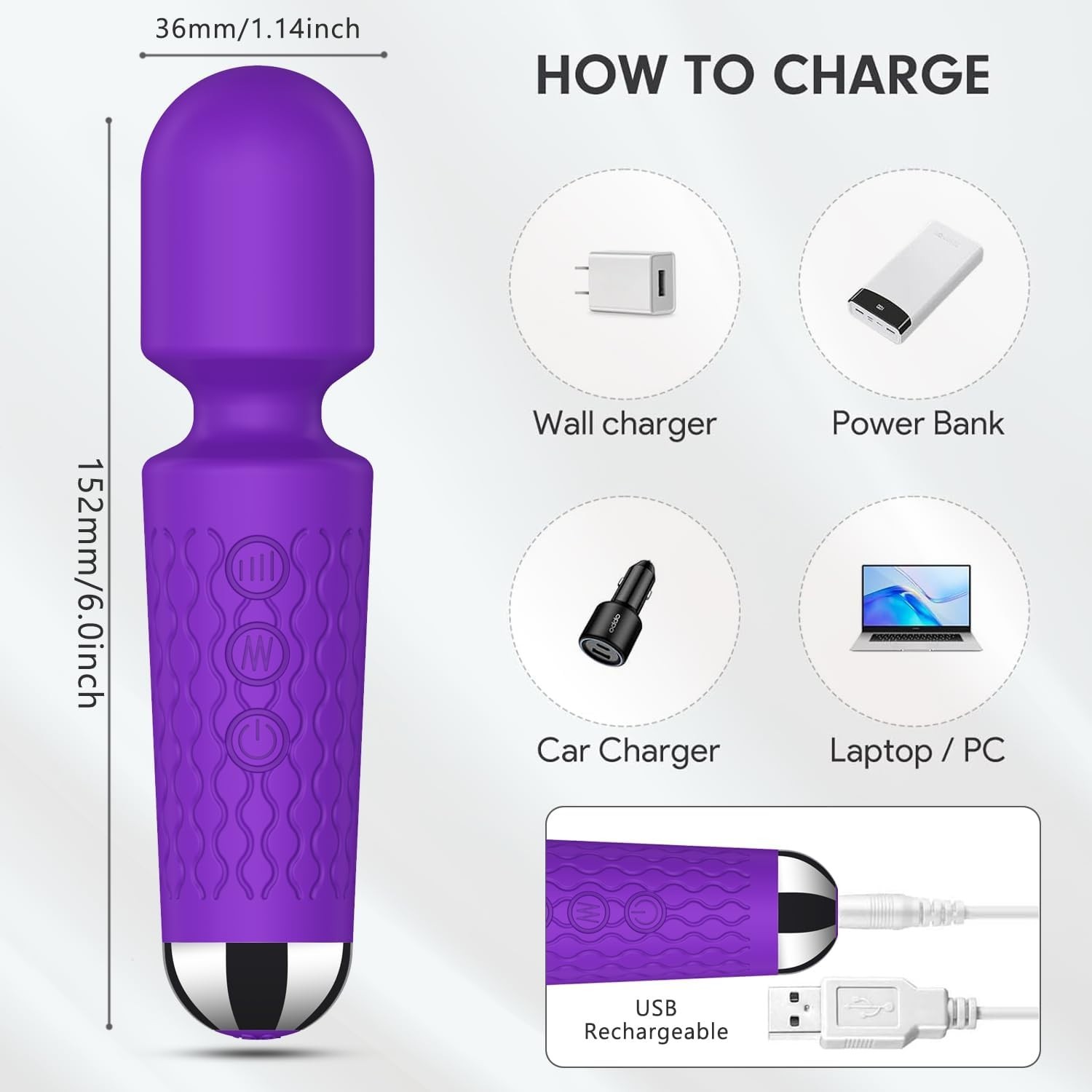 Multifunctional Waterproof Vibration Wand – Lightweight Massager for Travel