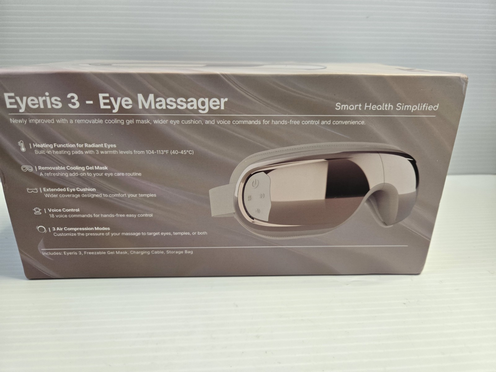 RENPHO Eyeris 3 Eye Massager Open Box Heat Cooling Gel Mask Voice Control