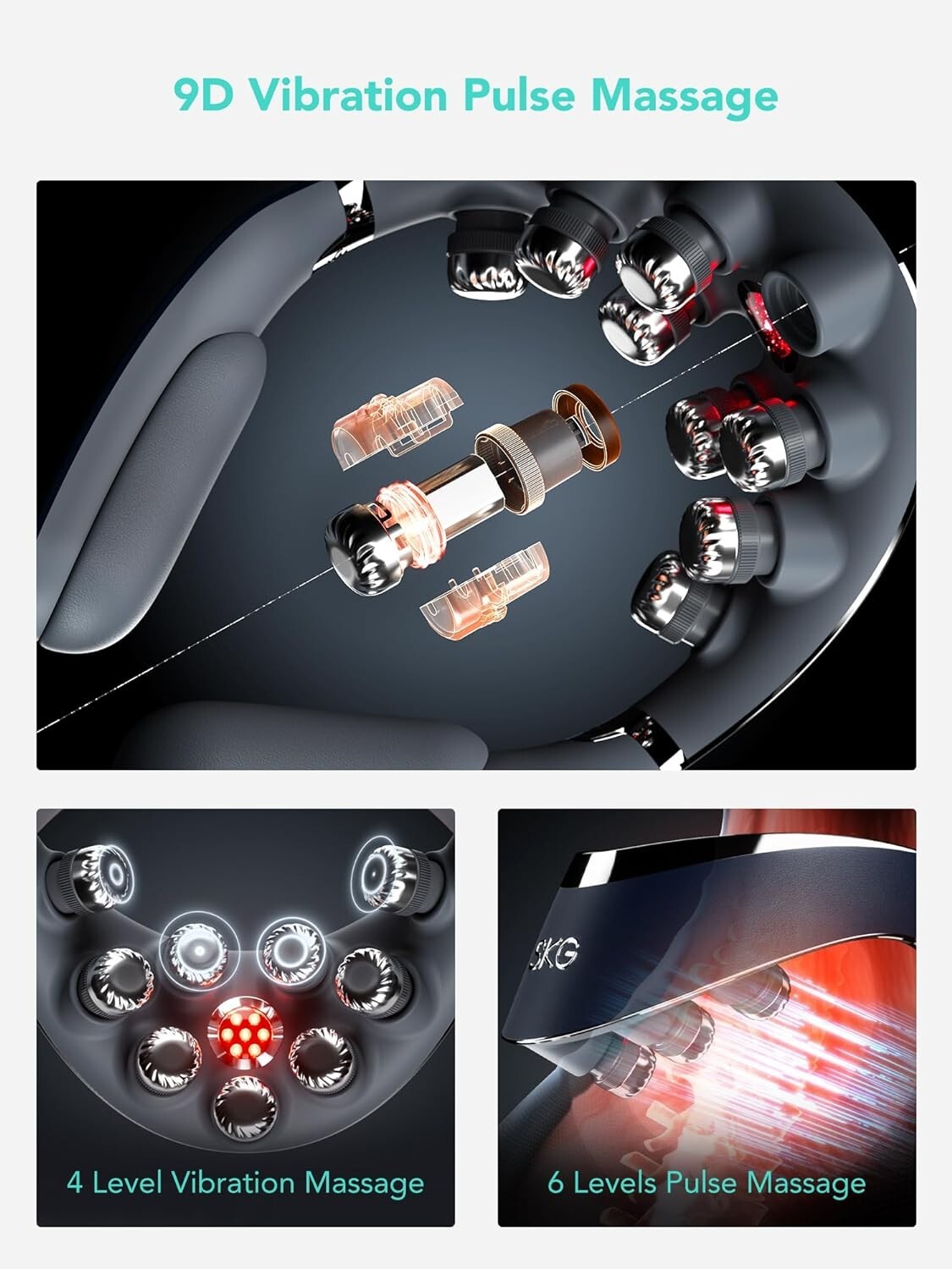 【SKG Official】G7 PRO FOLD Neck Massager with Heat, Portable Wireless Foldable