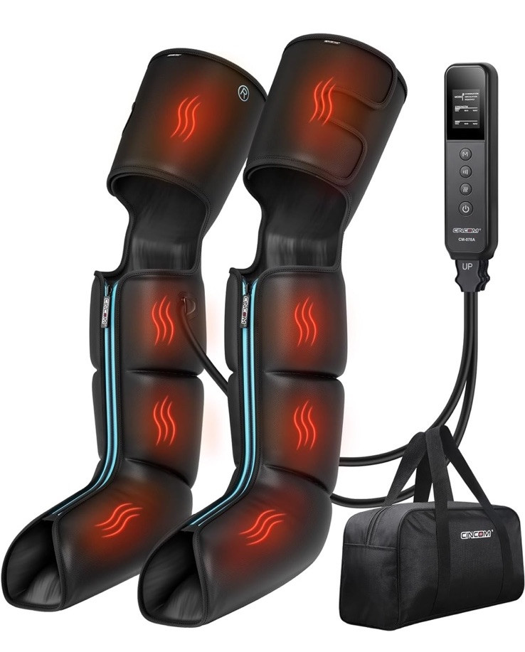 Cincom CM-078A Black Corded Electric Air Compression Leg Massager With Heat