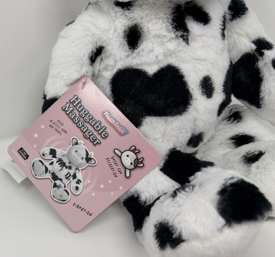 Health Touch Plush Huggable Massager – Cow – Great For Relaxation Super Soft