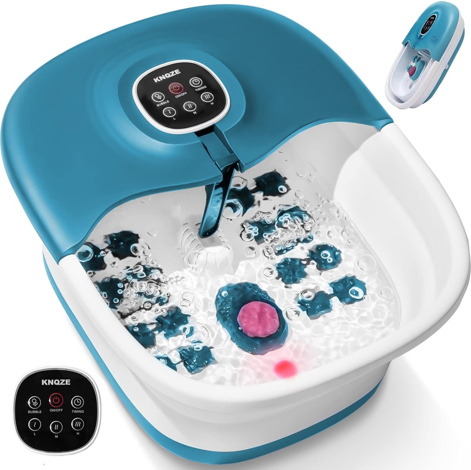 Collapsible foot spa bath massager with heat Bubbles Pumice Stone Pedicure Tub