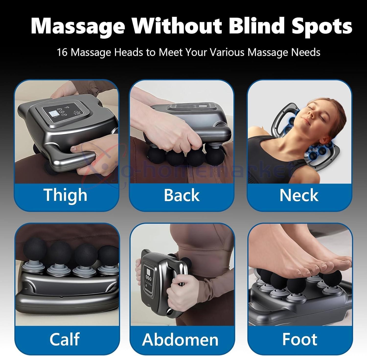 2026 PRO Deep Tissue Massage Gun 16-Head Deep Percussion Muscle Quiet 9 Modes