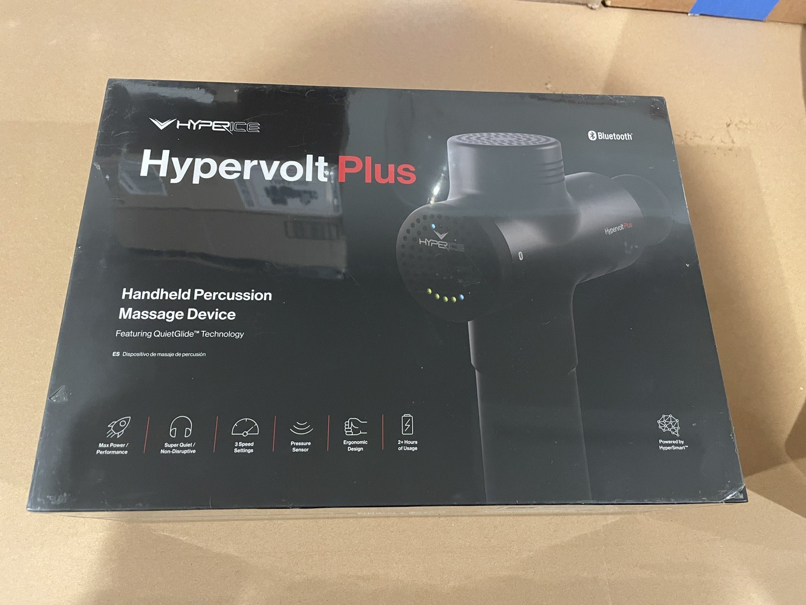 New Sealed Hyperice Hypervolt Plus BT Percussion Massage Device Black, Bluetooth