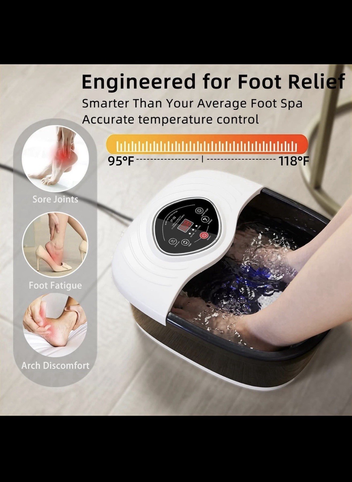 closewave Foot Spa Bath Massager with Heat, UV & Ozone Bubbles,Shiatsu…