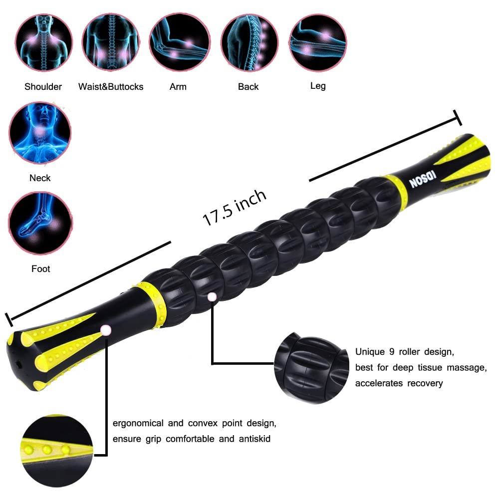 Idson Muscle Roller Stick for Athletes- Body Massage Sticks Tools-Muscle Roll…