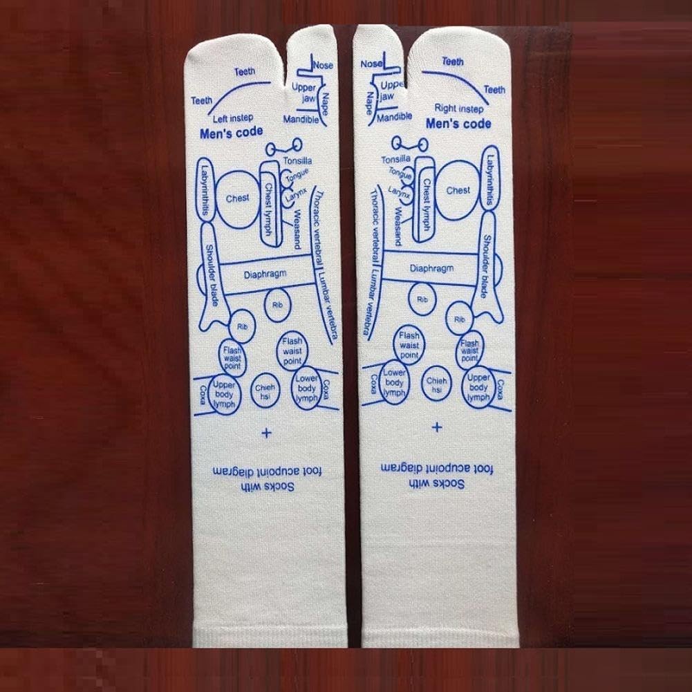 BWESOO A Pair Reflexology Socks Set,Reflexology with Trigger White