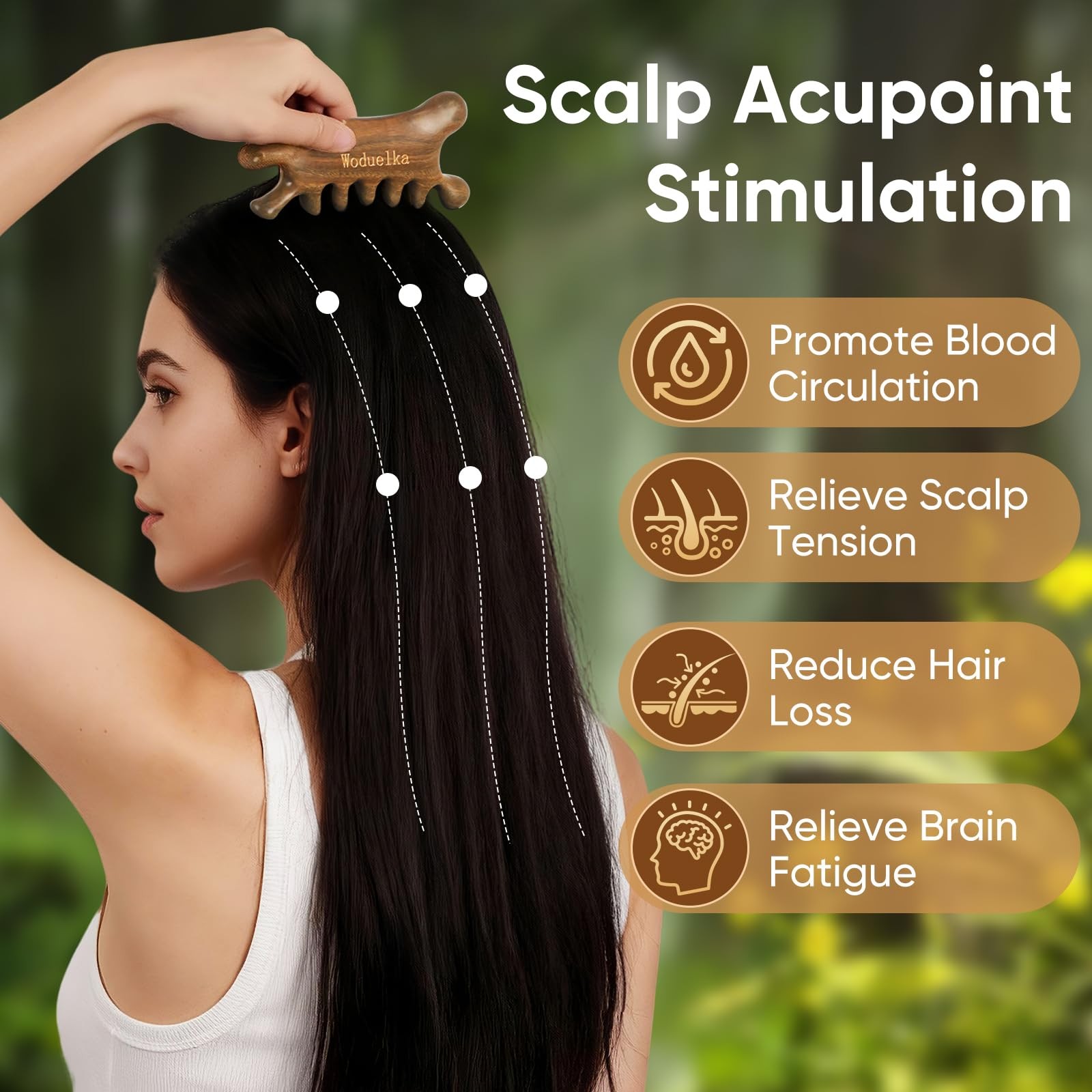 Wooden Gua Sha Facial Tool – Natural Sandalwood Guasha Tool for Head Neck Bod…