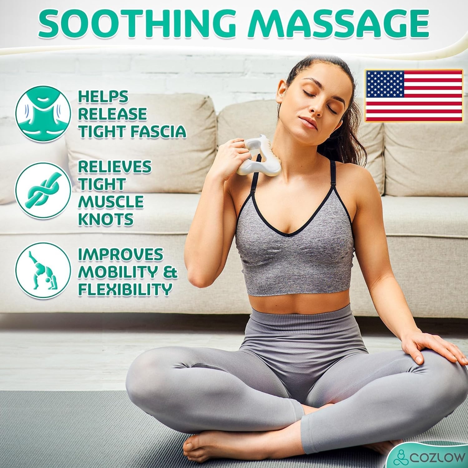 Portable Ceramic Gua Sha Tool for Effective Lymphatic Drainage & Relaxation