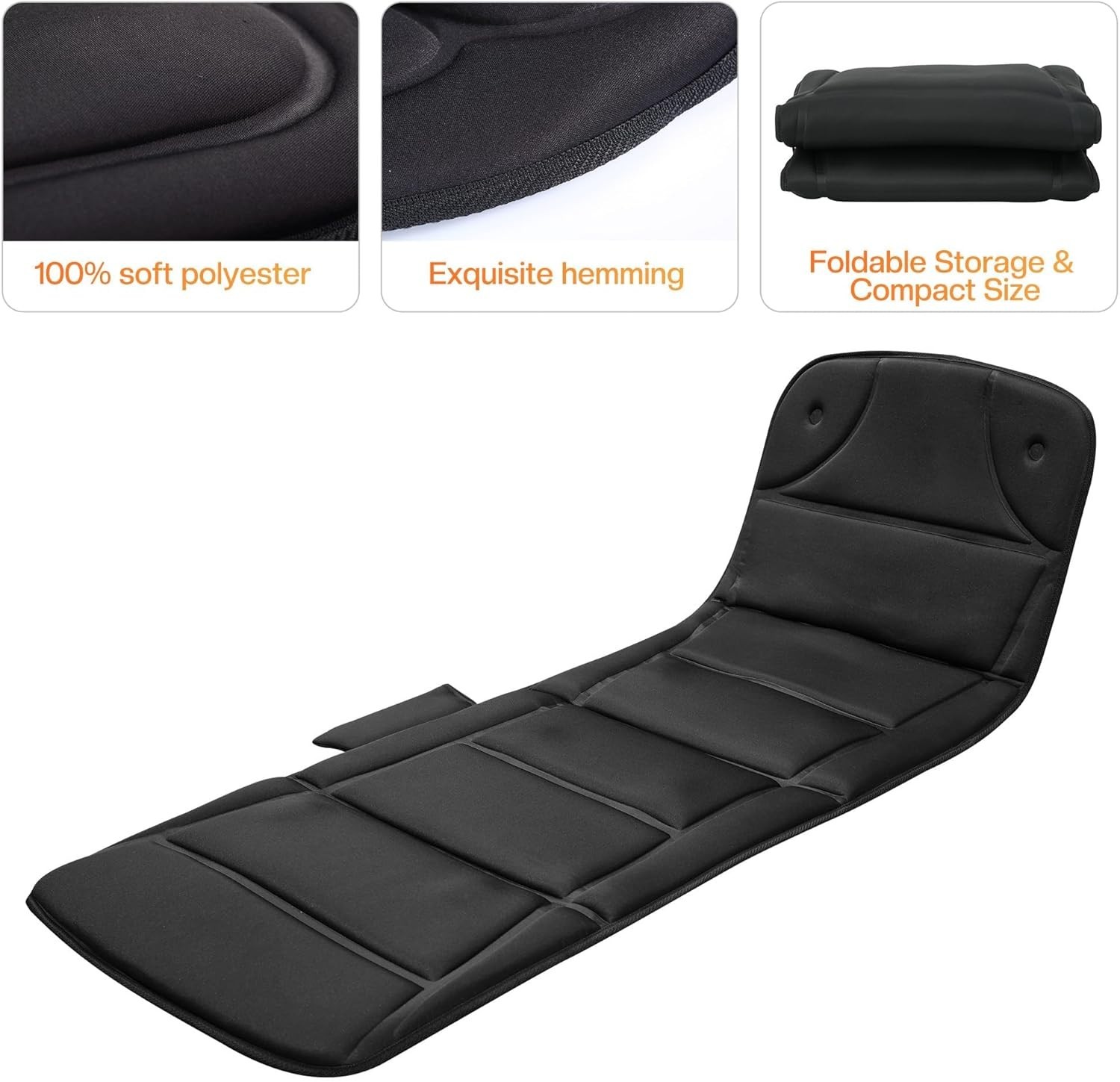 Multi-Functional Full Body Massage Mat with Heating & 3 Intensity Levels – Black