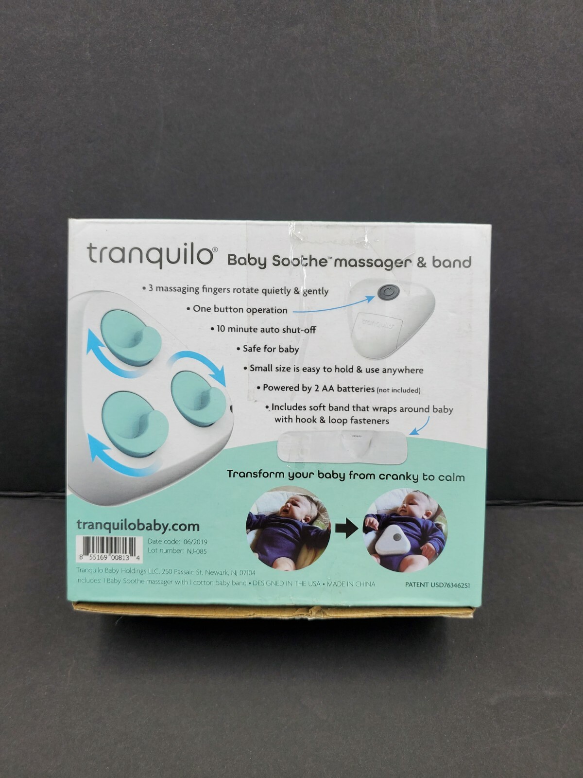Tranquilo Baby Soothe Massager & Band – Naturally Calms Baby New Opened 📦