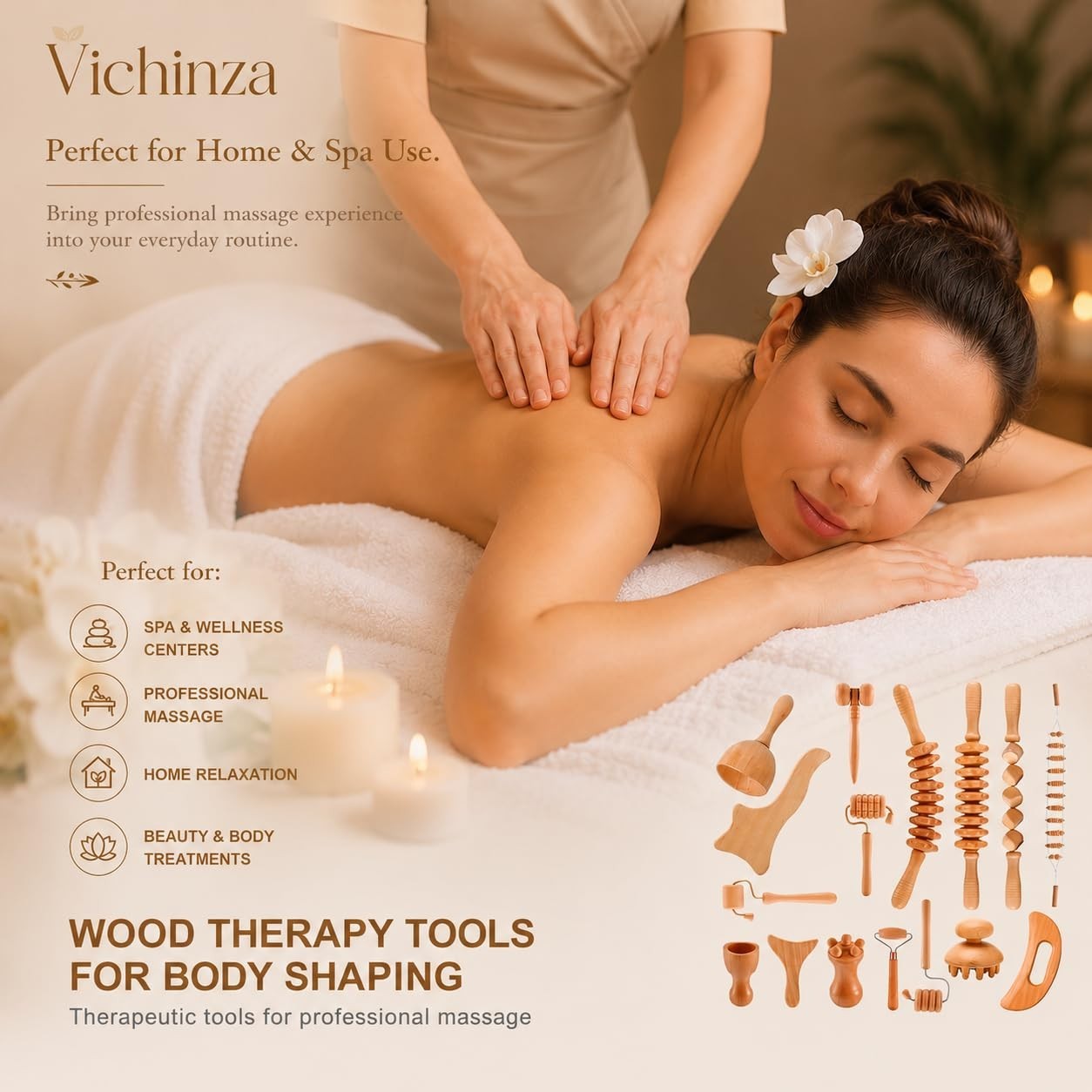 16Pcs Wood Therapy Massage Tools Set, Gua Sha & Body Sculpting Kit, Lymphatic Dr
