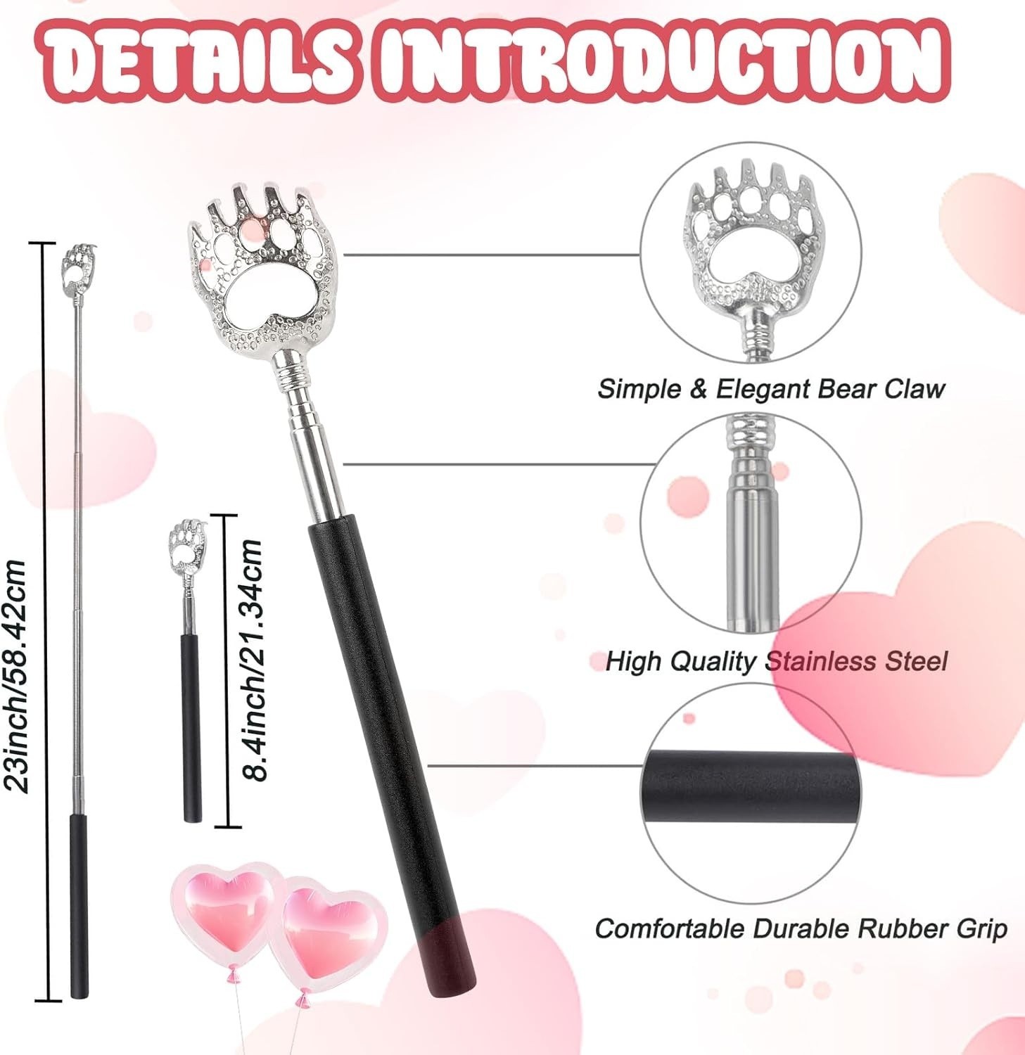 WOVTE Extendable Back Scratcher Valentine Gift for Him Her Family