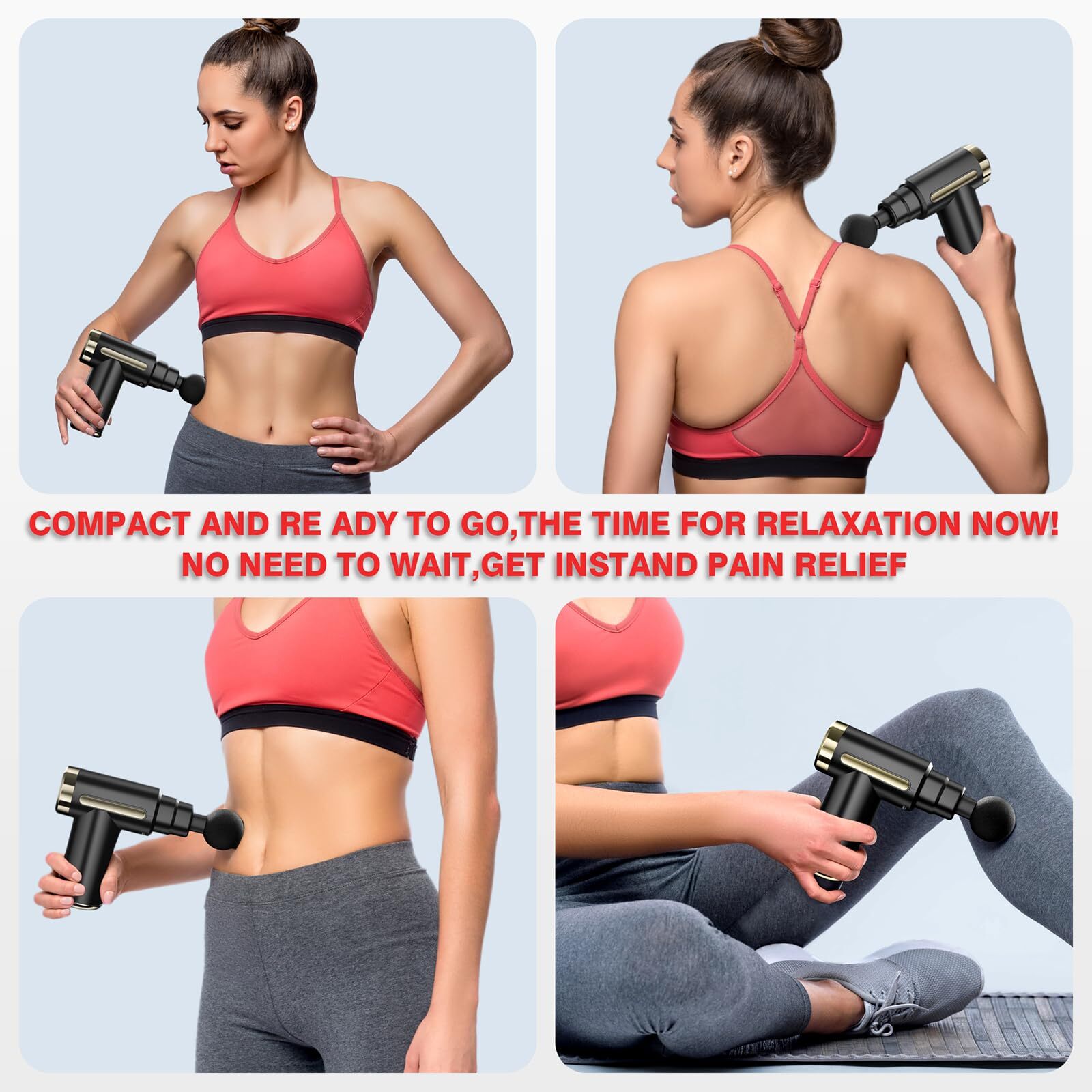 Mini Massage Gun Quiet Deep Tissue Massager 6 Speeds Rechargeable Gifts for Mom