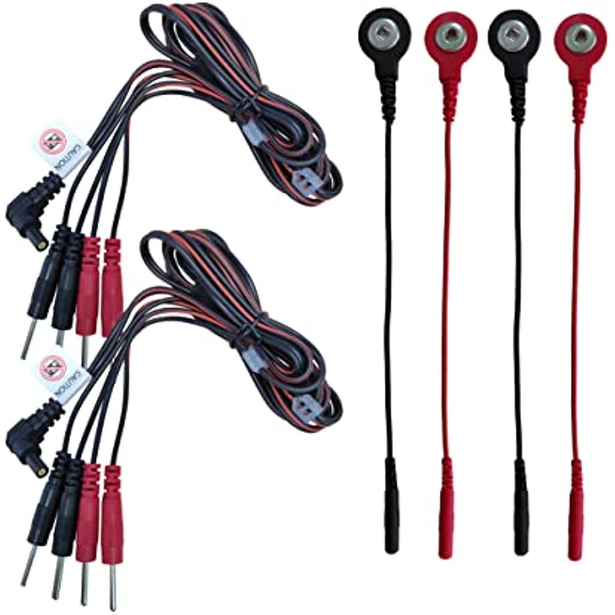 2pcs 4 in 1 Electrode Lead Wires Cable for TENS 2mm Cable connectors 4pcs Wire