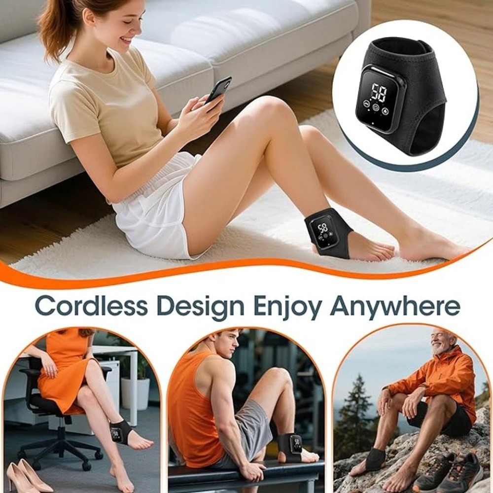 Foot Ankle Massager 3-Speed Vibration Infrared Hot Compress Therapy Pain Relief
