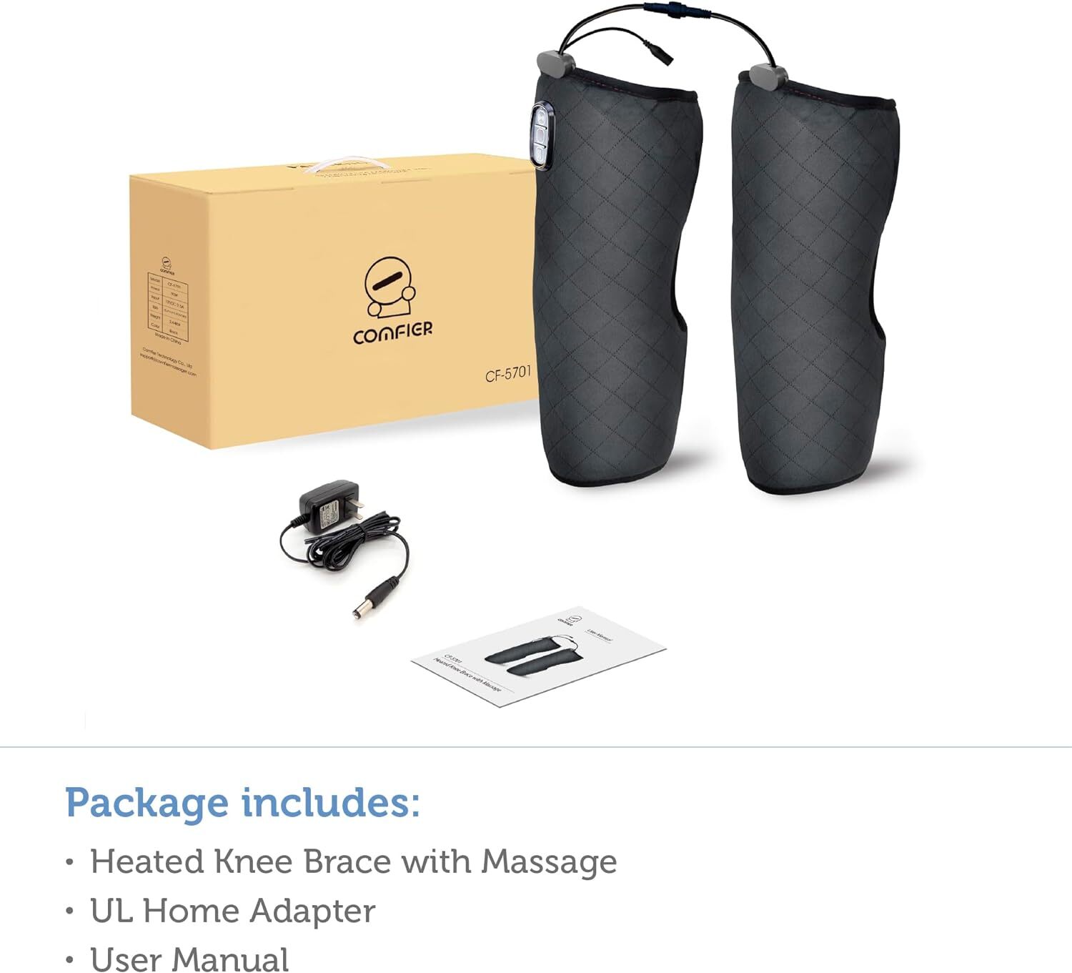 Heated Knee Brace Wrap with Vibration Massage – Knee Heating Pad with Vibration