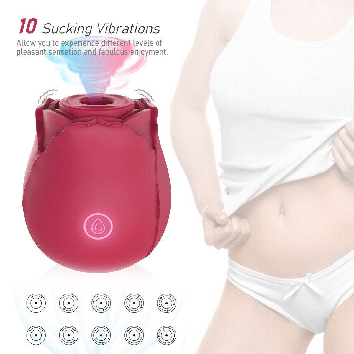 Discreet 10 Speed Personal Massage Rose Vibrator sucking Massager for Women Gift