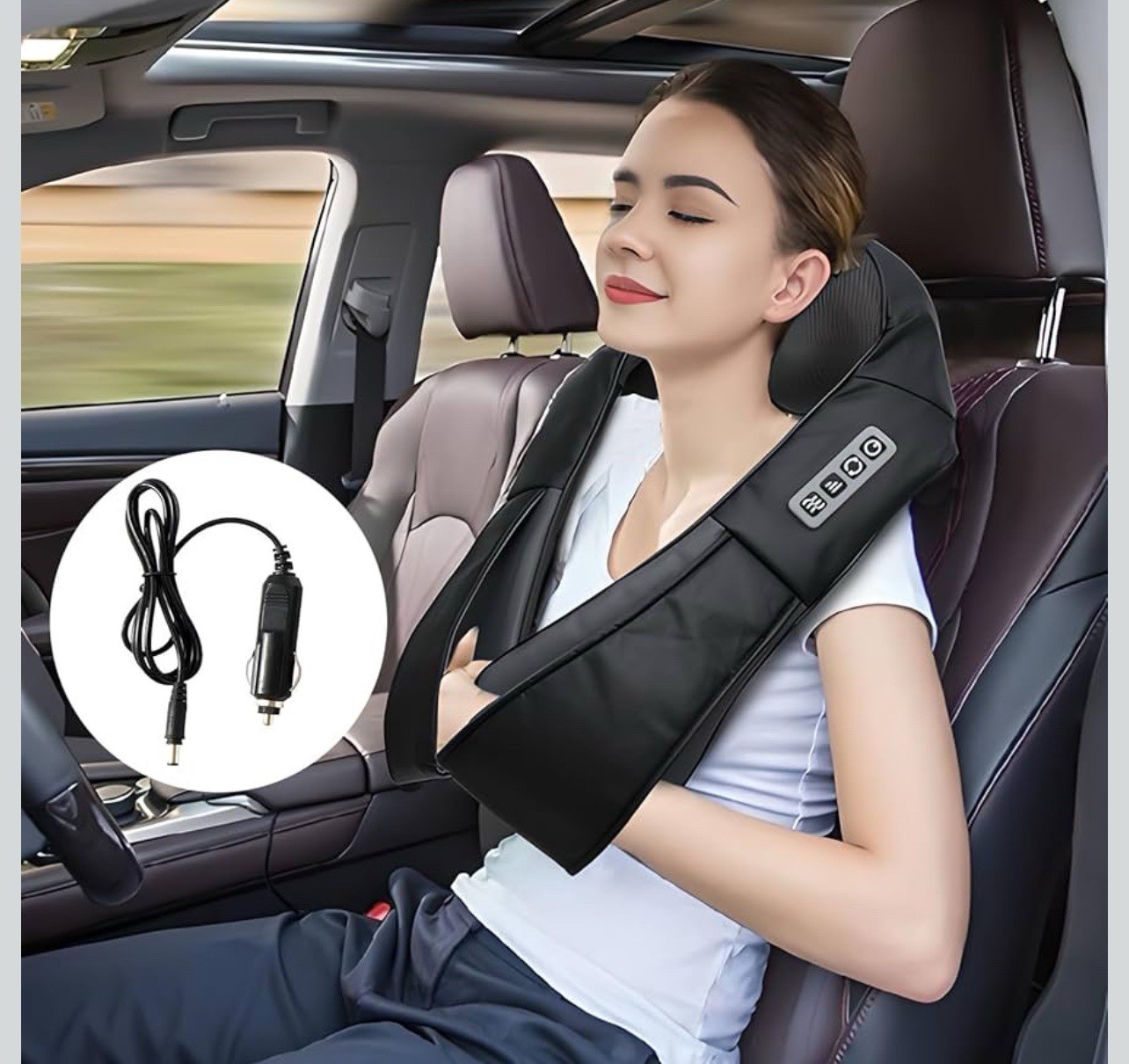Shiatsu Neck and Back Massager with Heat,Electric Deep Tissue Kneading Neck and