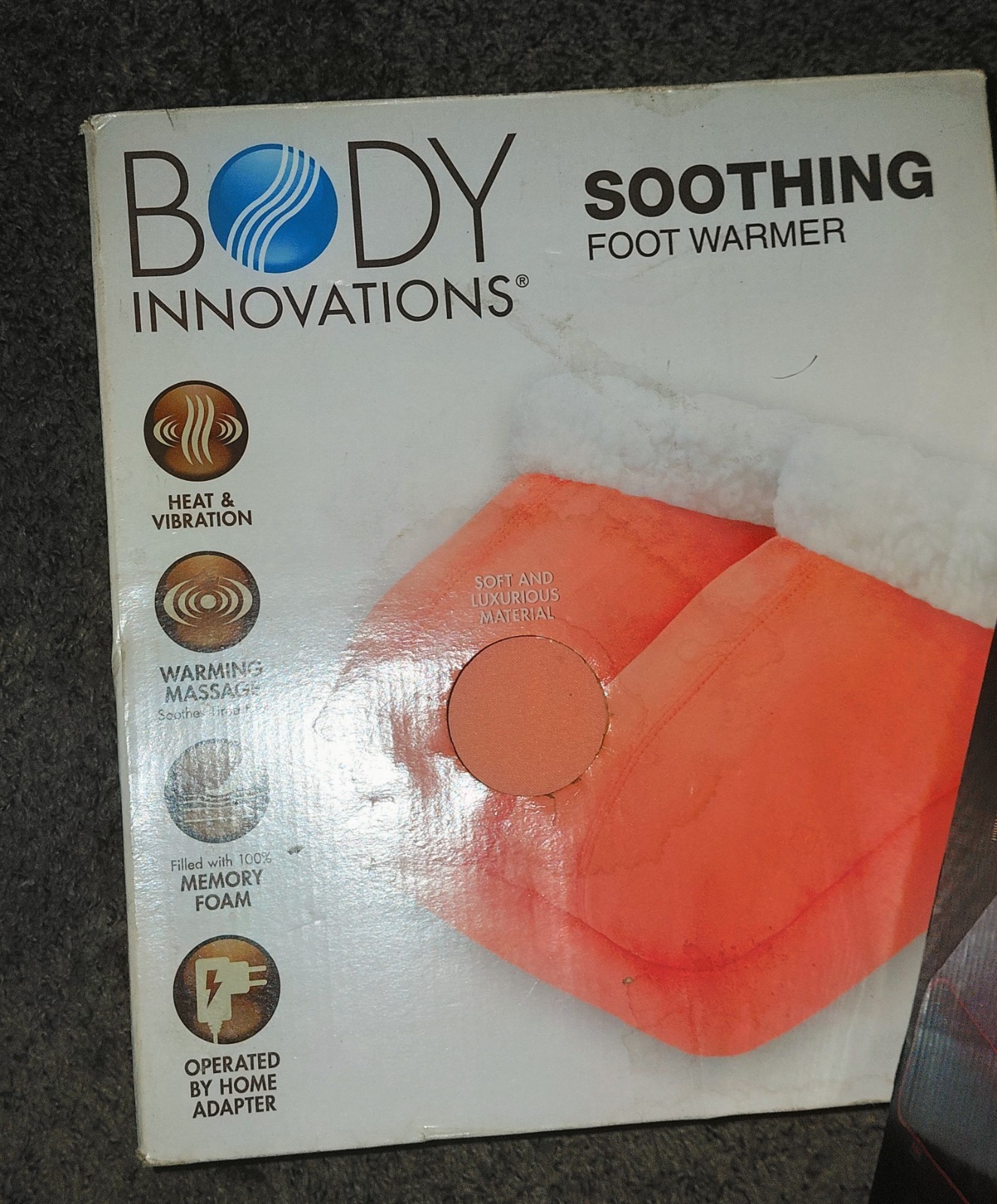 Heated Vibrating Foot Warmer/Massaging, Memory Foam, Corded, Electric