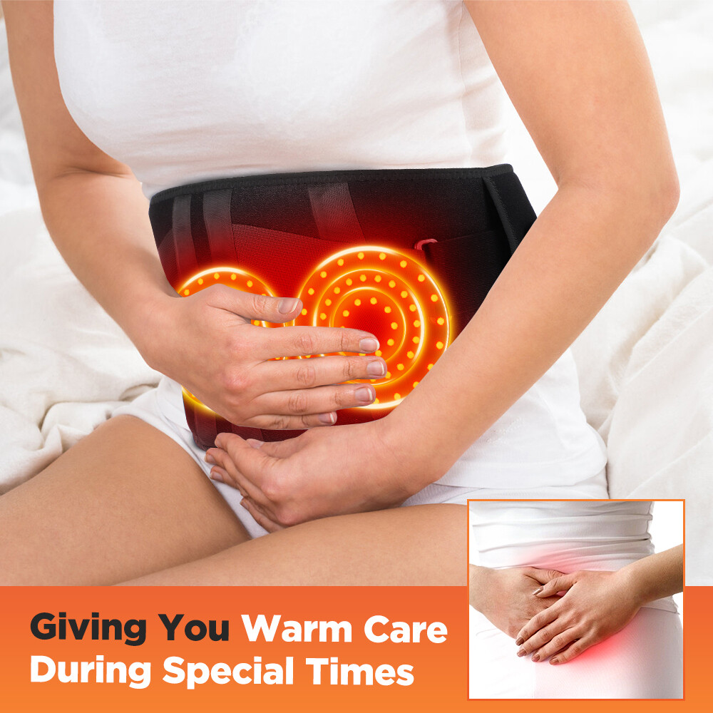 Red Light Therapy Massage Belt Electric Heated with Back Support Waist Vibration