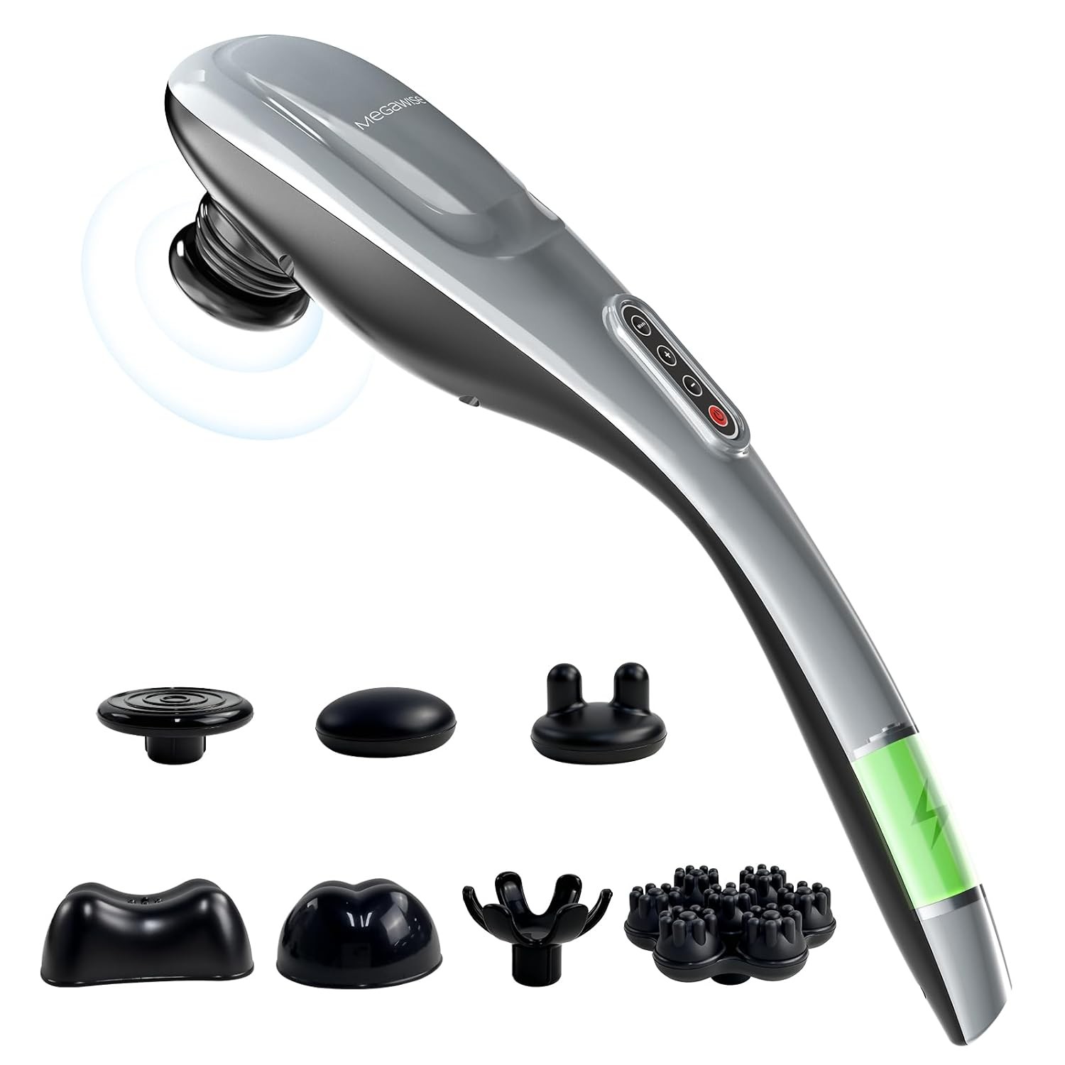 MEGAWISE Handheld Percussion Massager Deep Tissue Back Neck Portable Muscle