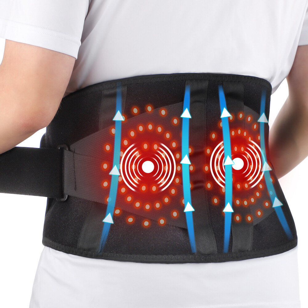Red Light Therapy Massage Belt Electric Heated with Back Support Waist Vibration
