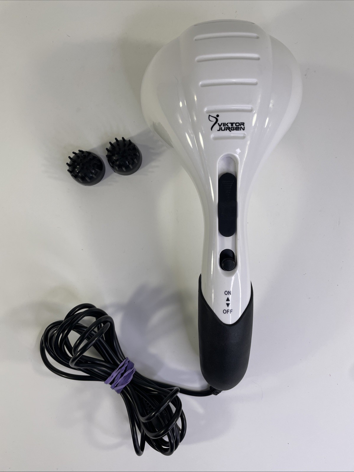 VIKTOR JURGEN Handheld Percussion Massager Massage Hammer 2 Heads Adjust Speed