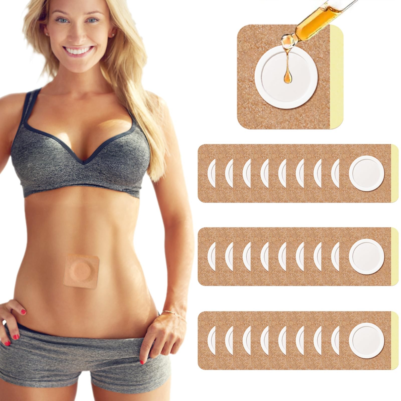 36Pcs Castor Oil Pack Wrap, Organic Cotton Castor Oil Patches for Belly Butto…