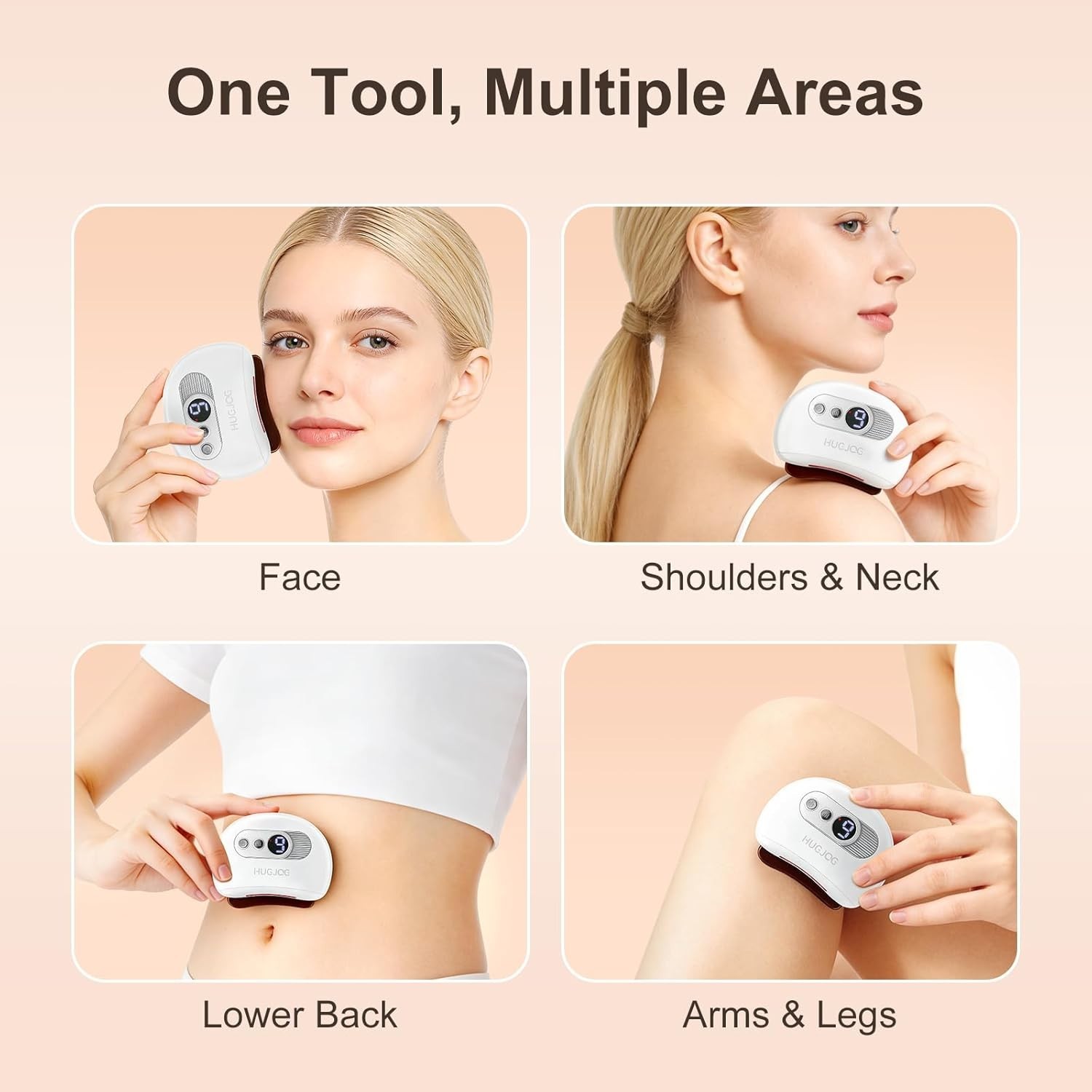 Electric Gua Sha Facial Tool Red Light Heat Vibration Face Neck Lifting Massager