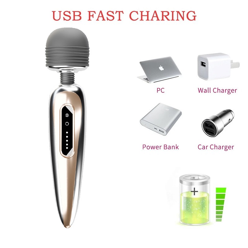 Powerful Massager Wand Vibrator Handheld Heating Massager for Women Rechargeable