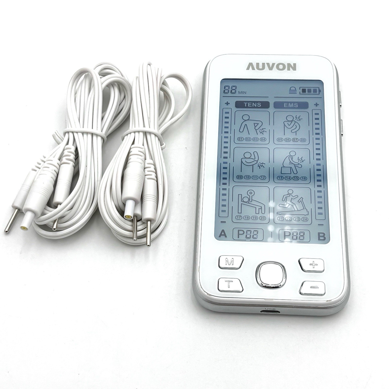 AUVON TENS Unit Massager Model AS8016 Unit EMS Muscle Stimulator
