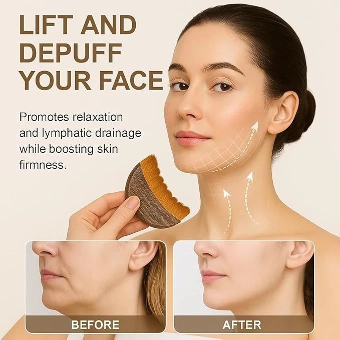Lymphatic Drainage Massage Face Lymphatic Contour Brush Dry Brushing Brush