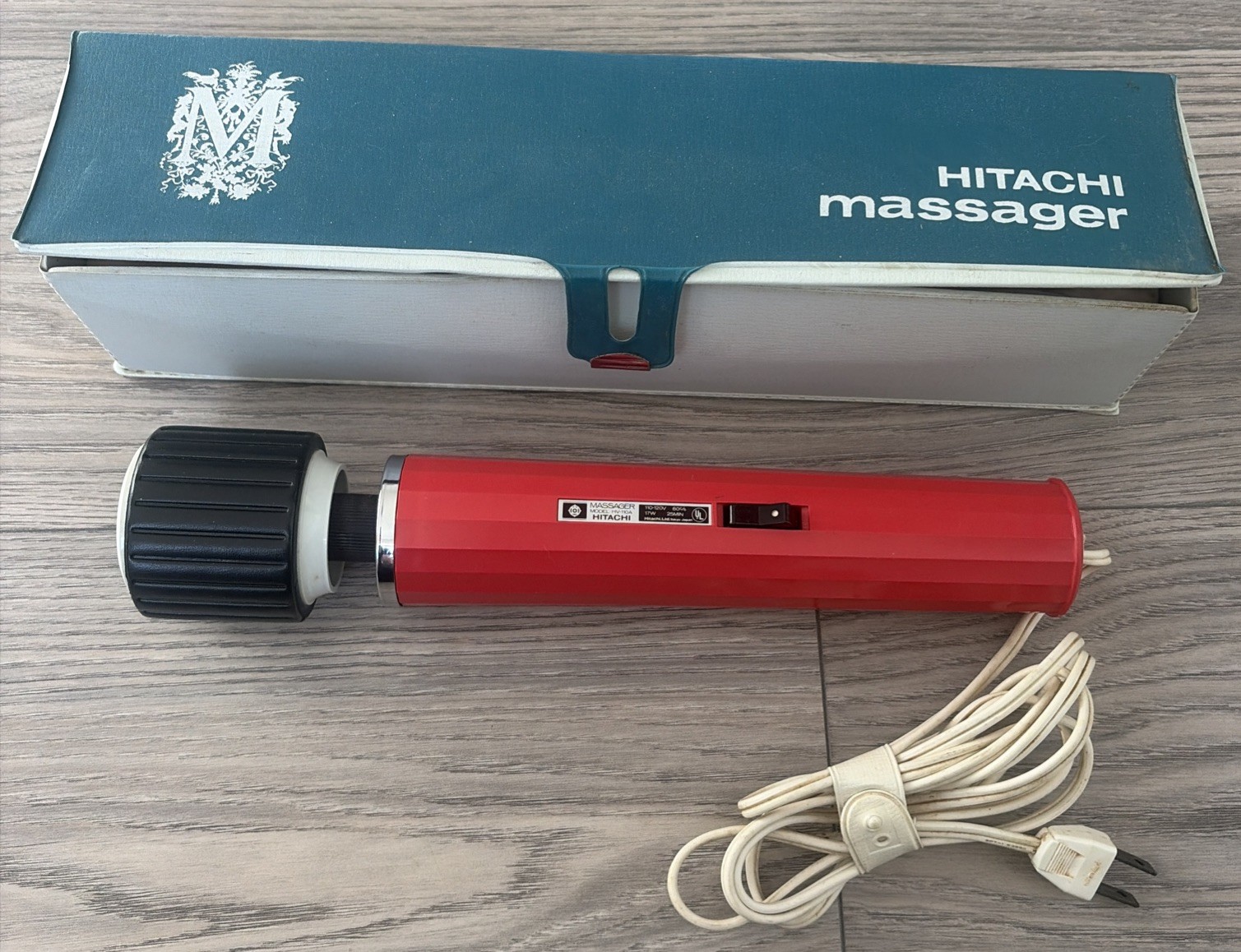 Vtg Hitachi Magic Wand Massager HV-110 Japan With Original Box — Red – Late 60s