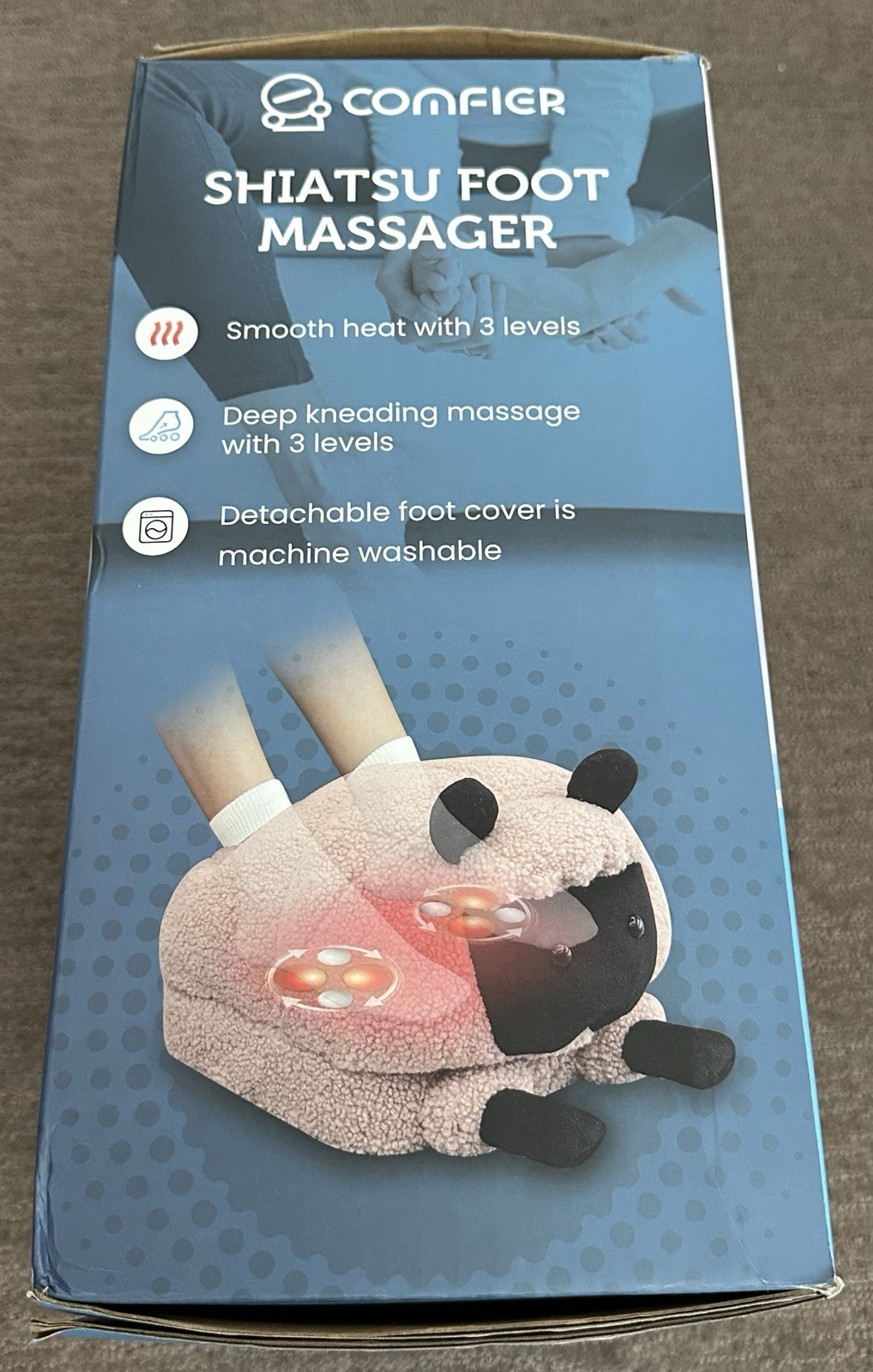 Comfier Shiatsu Foot Massager CF-5403S Heat Timer Plush Pink Working