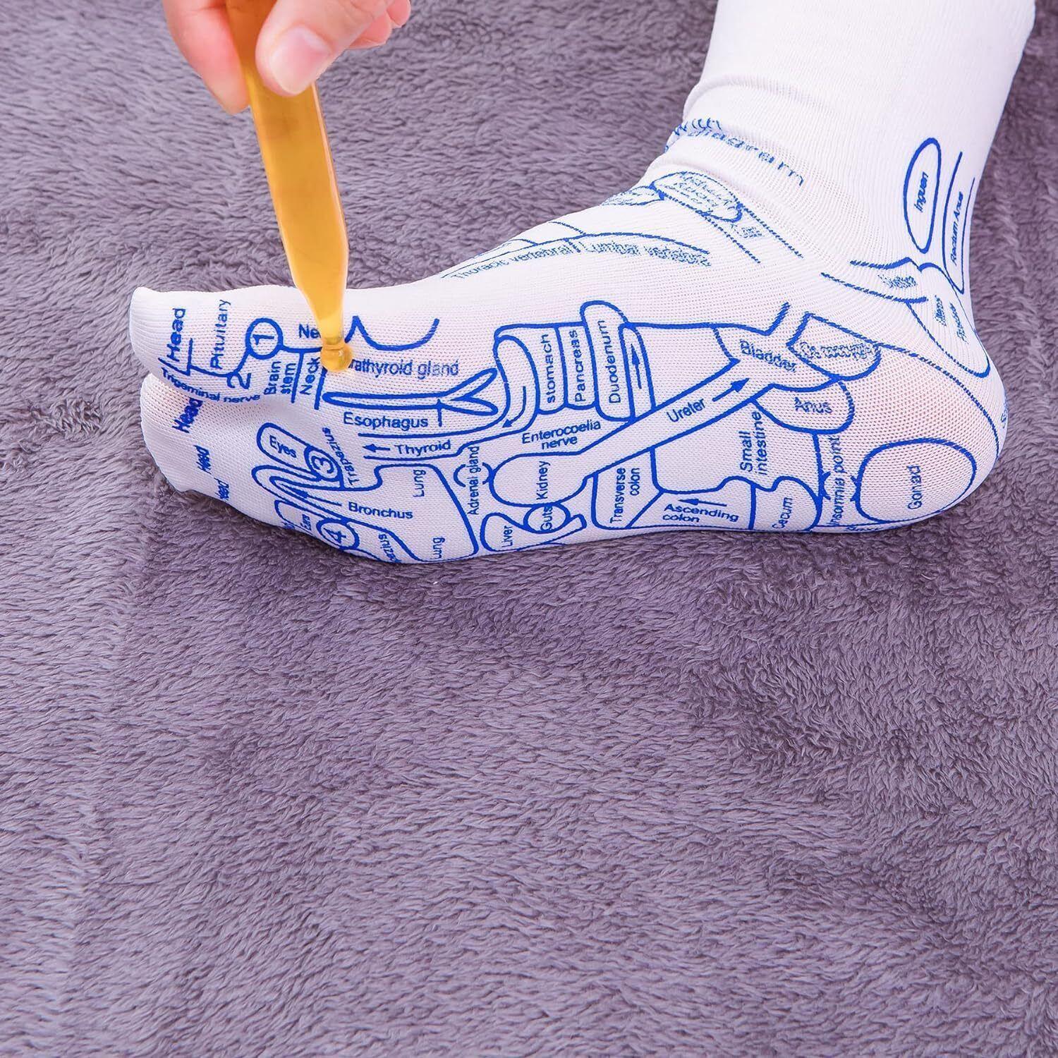 Reflexology Socks with Trigger Point Massage Tool, Foot Pain Relief Remedy for F