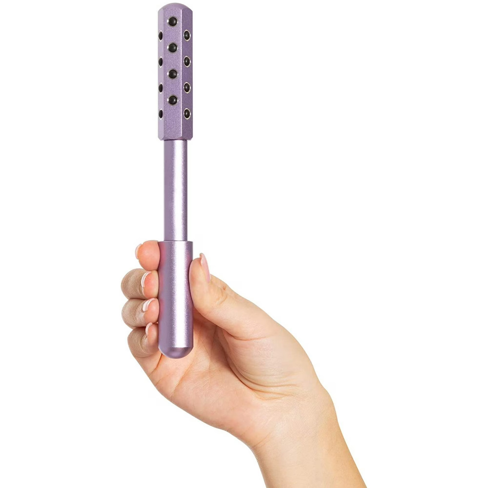New Plum Beauty Uplifting Face Massage Roller Metal Rolling Manual Purple