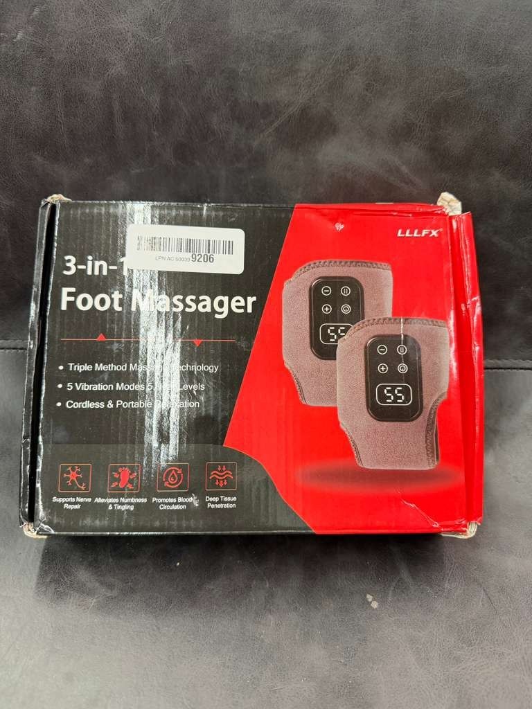 2pack Cordless Foot Ankle Massager for Pain Relief 5 Heating Levels, 3 Modes